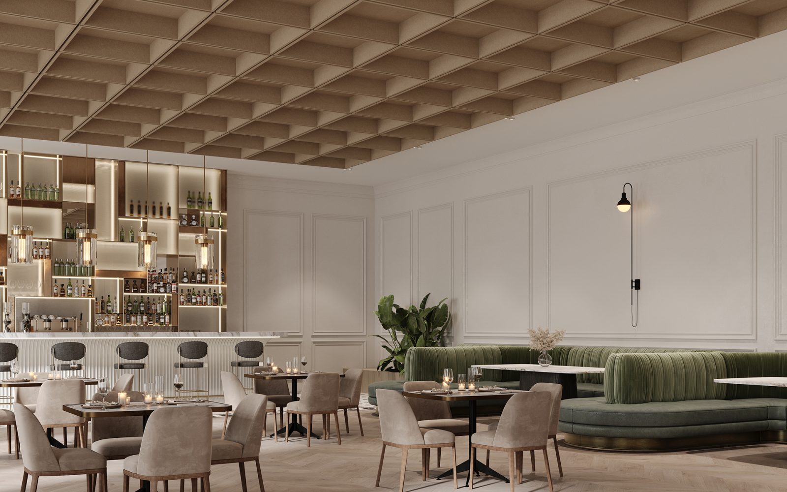 Recess, Waffle Ceiling Frames | Umber | Premier Collection