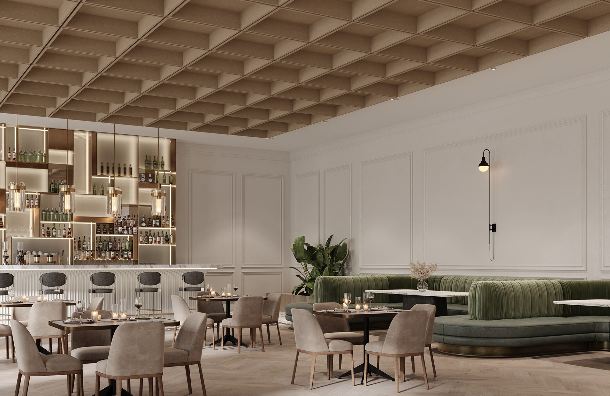 Recess, Waffle Ceiling Frames | Umber | Premier Collection
