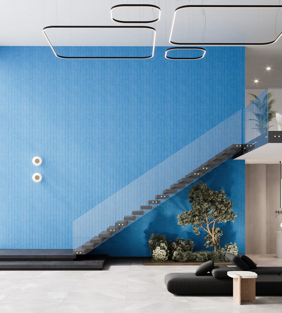 QuietForm, Ribbed A Wall Panels | Azure | Premier Collection