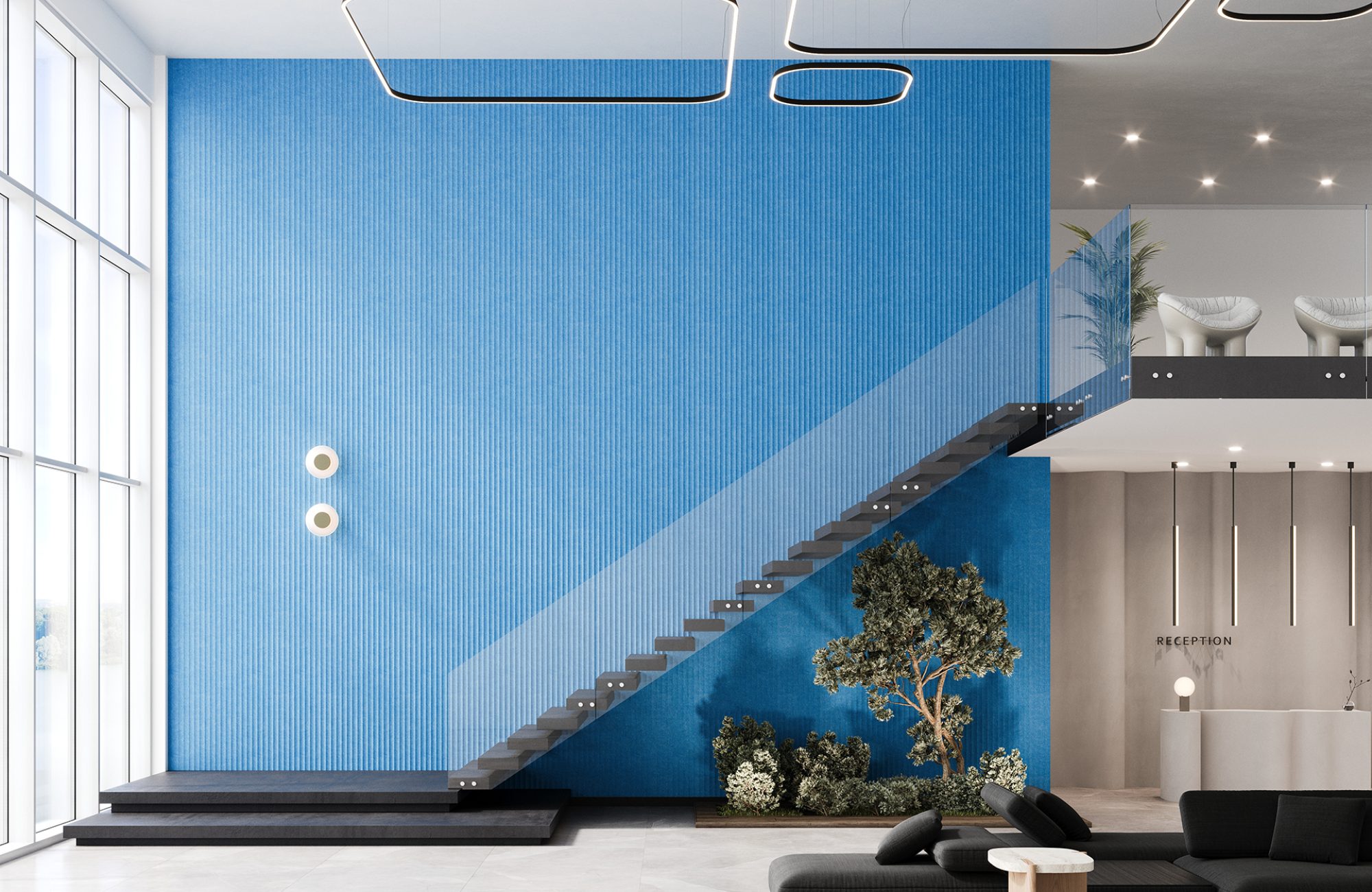 QuietForm, Ribbed A Wall Panels | Azure | Premier Collection