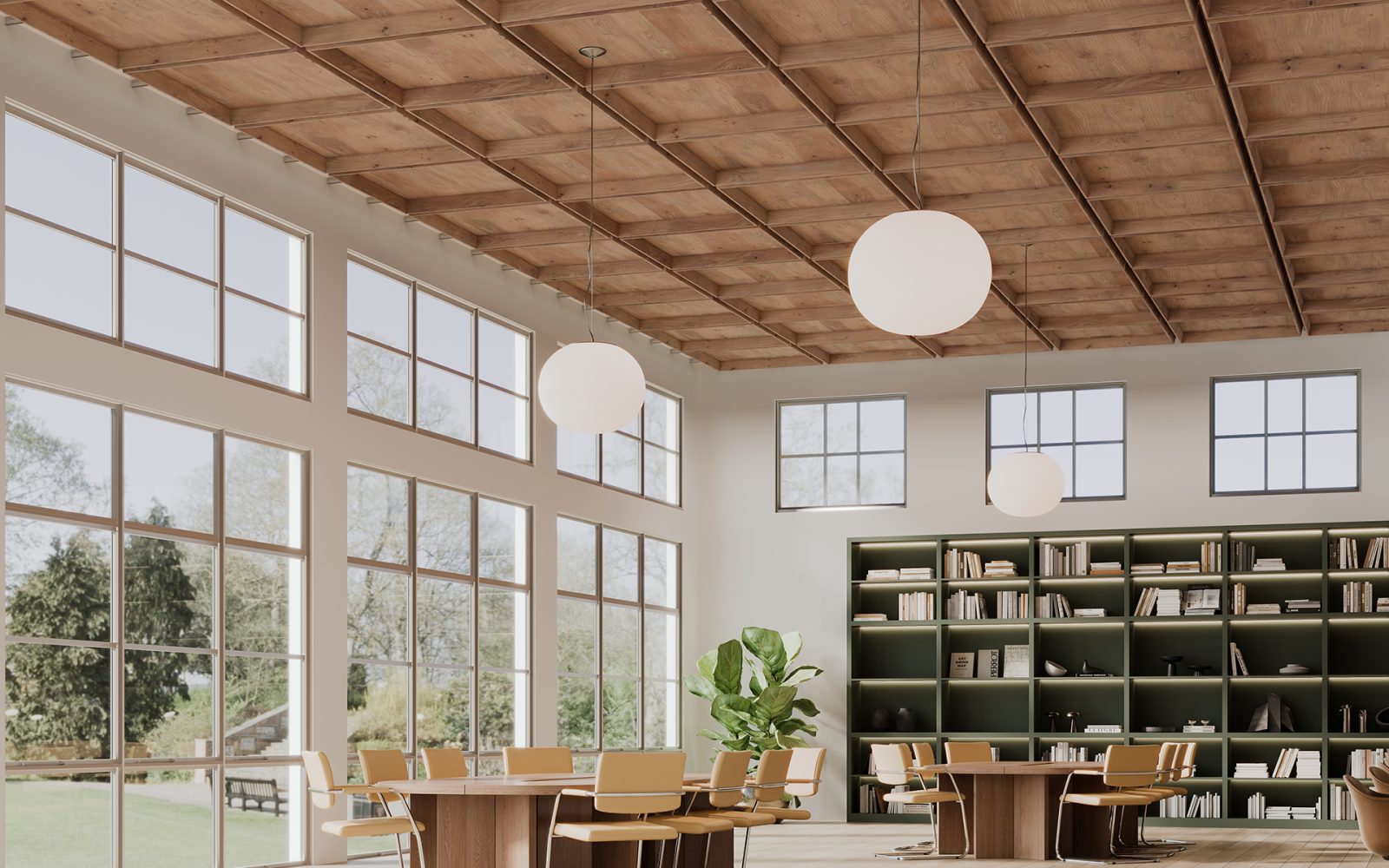 Recess, Chamfer Ceiling Frames | Fumed Oak | WoodGrain Collection