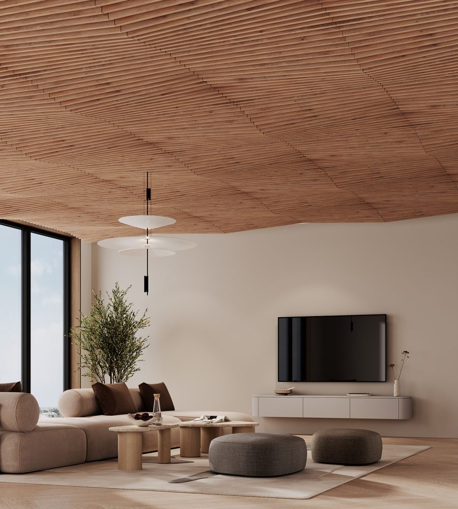 Rail, Lines Ceiling Frames | Fumed Oak | WoodGrain Collection