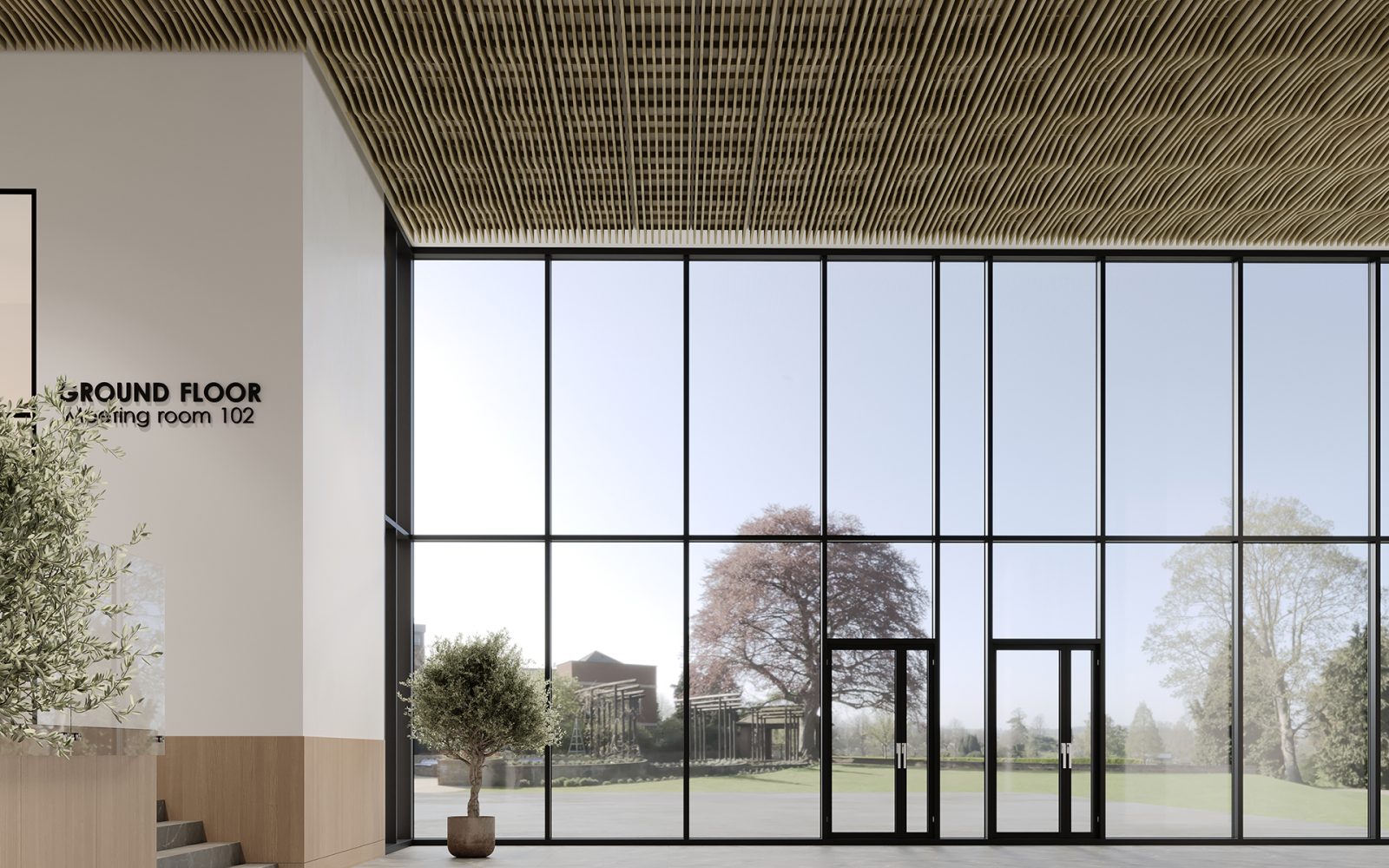 Rail, Platform Ceiling Frames | Weathered Slate | WoodGrain Collection