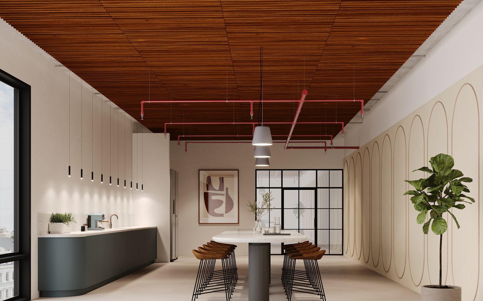 Rail, Road Ceiling Frames | Teak | WoodGrain Collection