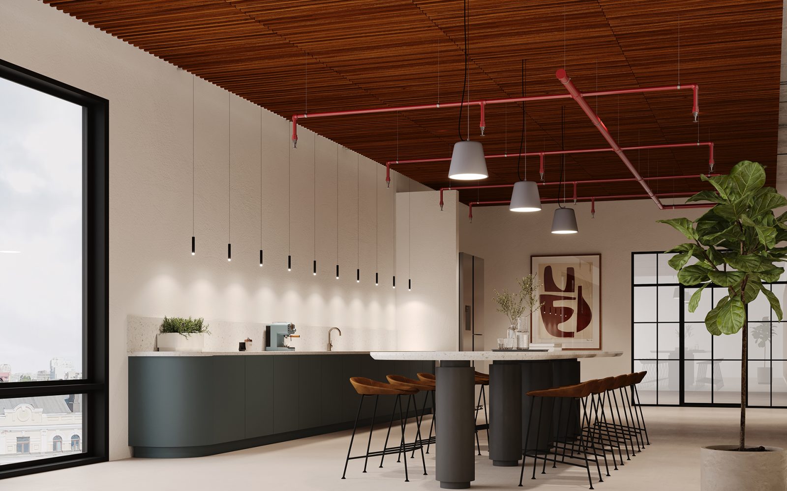 Rail, Road Ceiling Frames | Teak | WoodGrain Collection