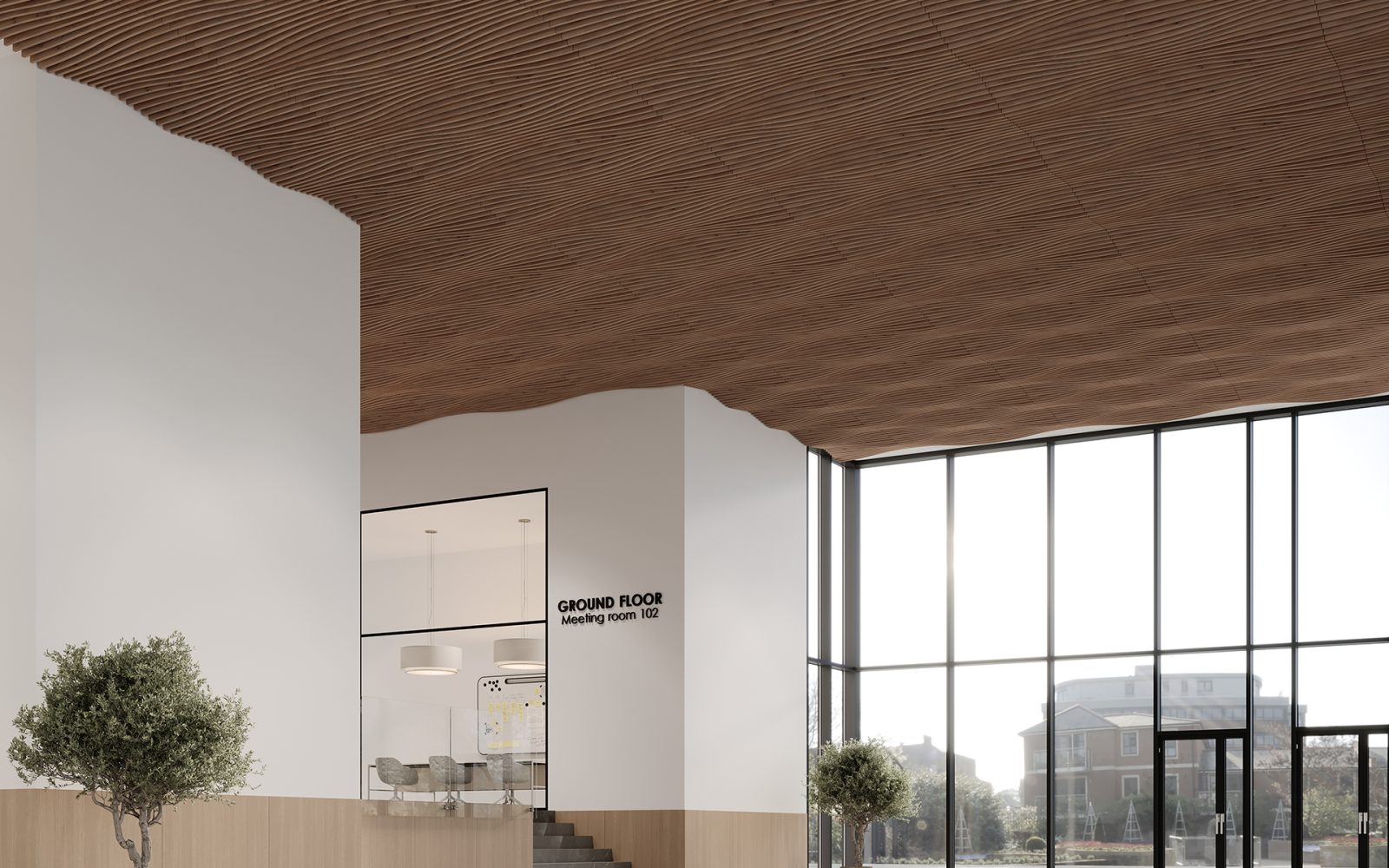 Rail, Ways Ceiling Frames | Fumed Oak | WoodGrain Collection