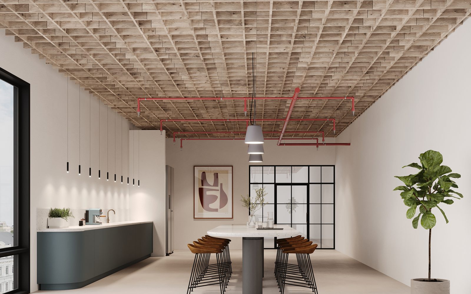 Woven, Buffalo Ceiling Frames | French Bobbin | WoodGrain Collection