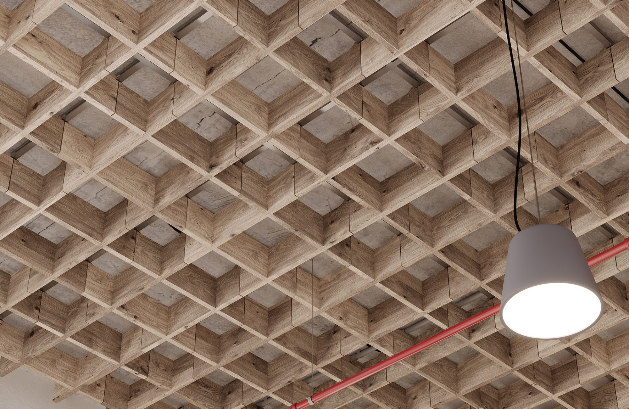 Woven, Buffalo Ceiling Frames | French Bobbin | WoodGrain Collection