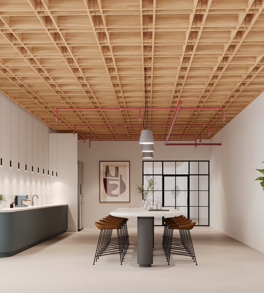 Woven, Gingham Ceiling Frames | European Larch | WoodGrain Collection