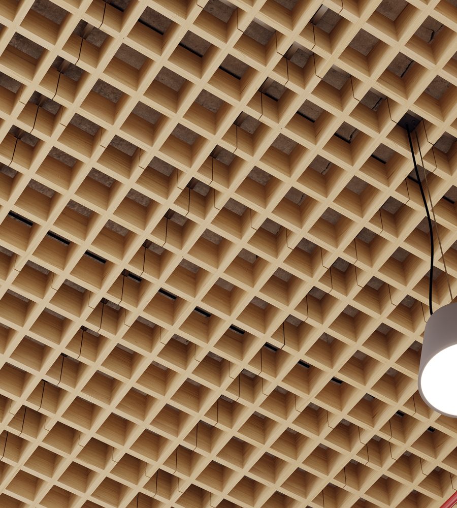 Woven, Pincheck Ceiling Frames | Natural Oak | WoodGrain Collection