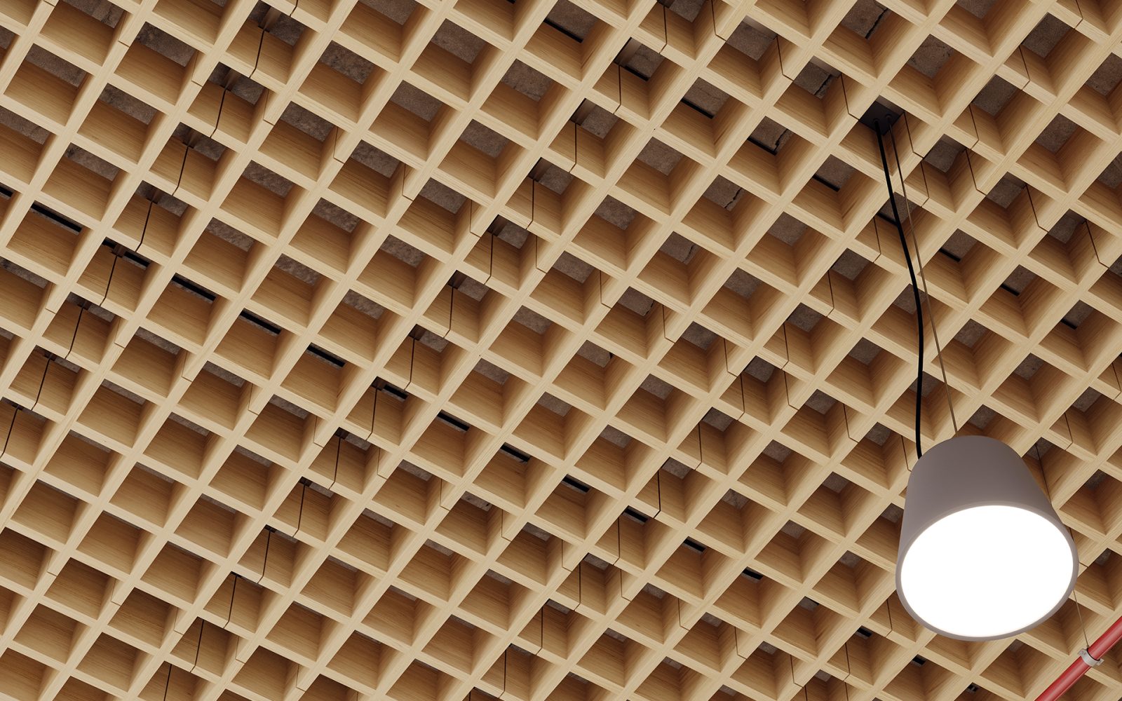 Woven, Pincheck Ceiling Frames | Natural Oak | WoodGrain Collection