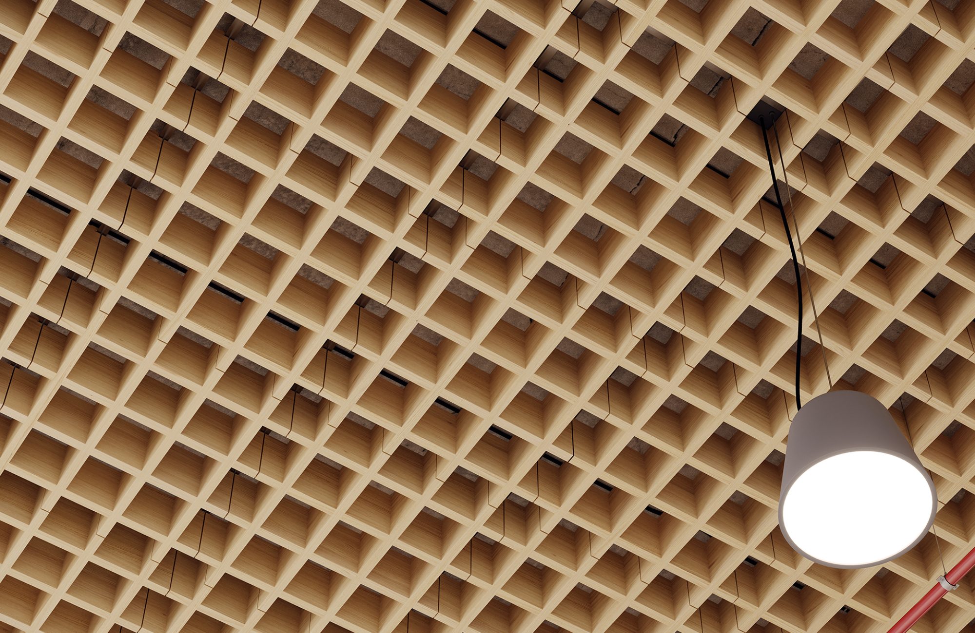 Woven, Pincheck Ceiling Frames | Natural Oak | WoodGrain Collection
