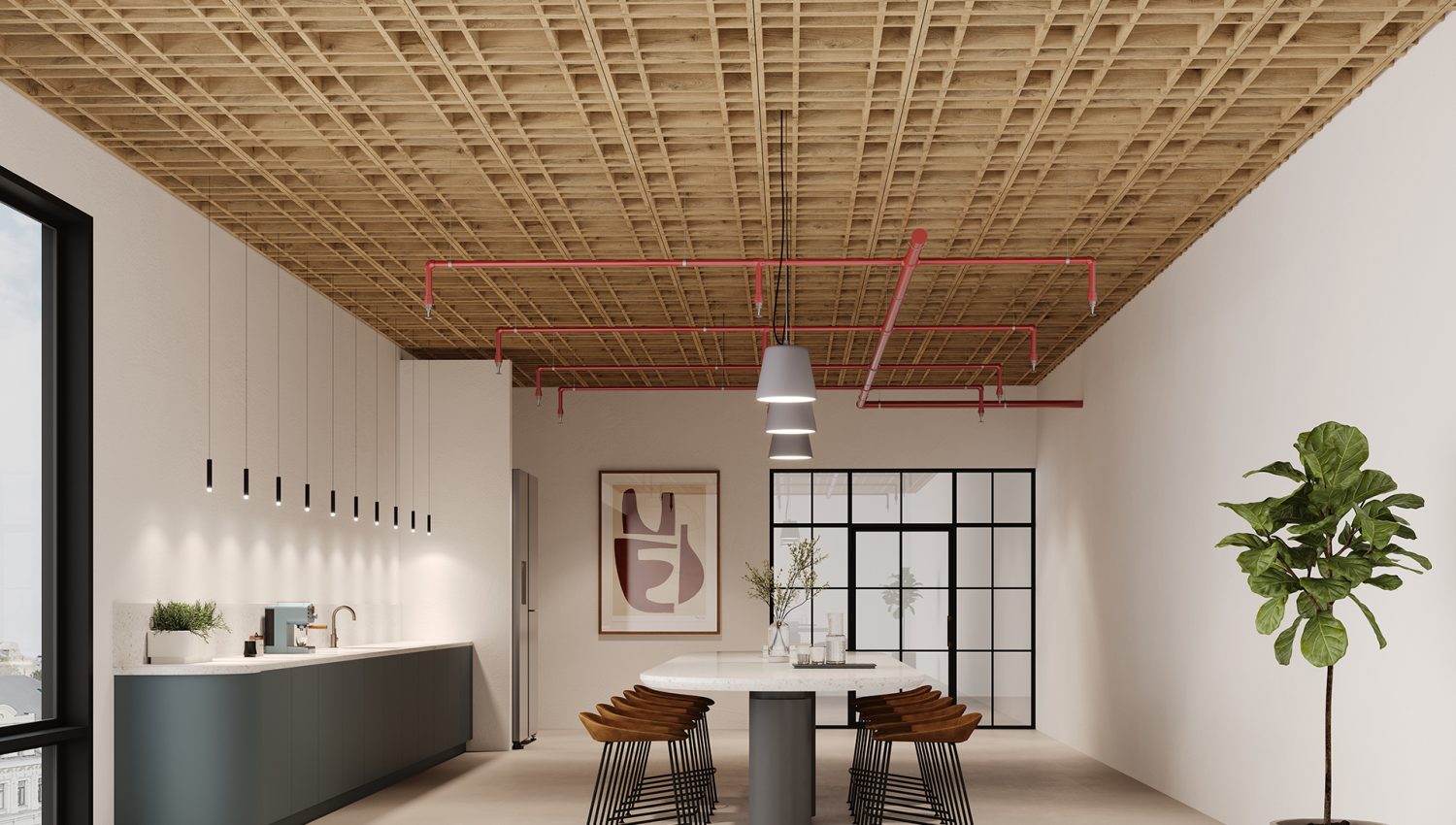 Woven, Tartan Ceiling Frame | Boardwalk | WoodGrain Collection