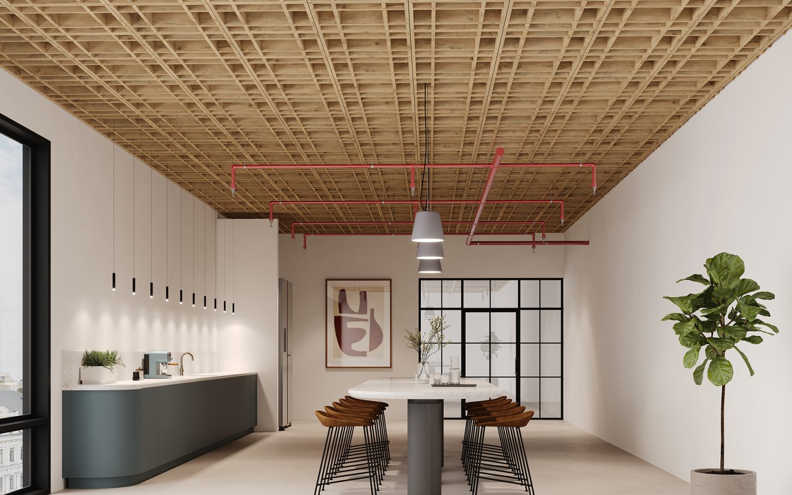 Woven, Tartan Ceiling Frame | Boardwalk | WoodGrain Collection
