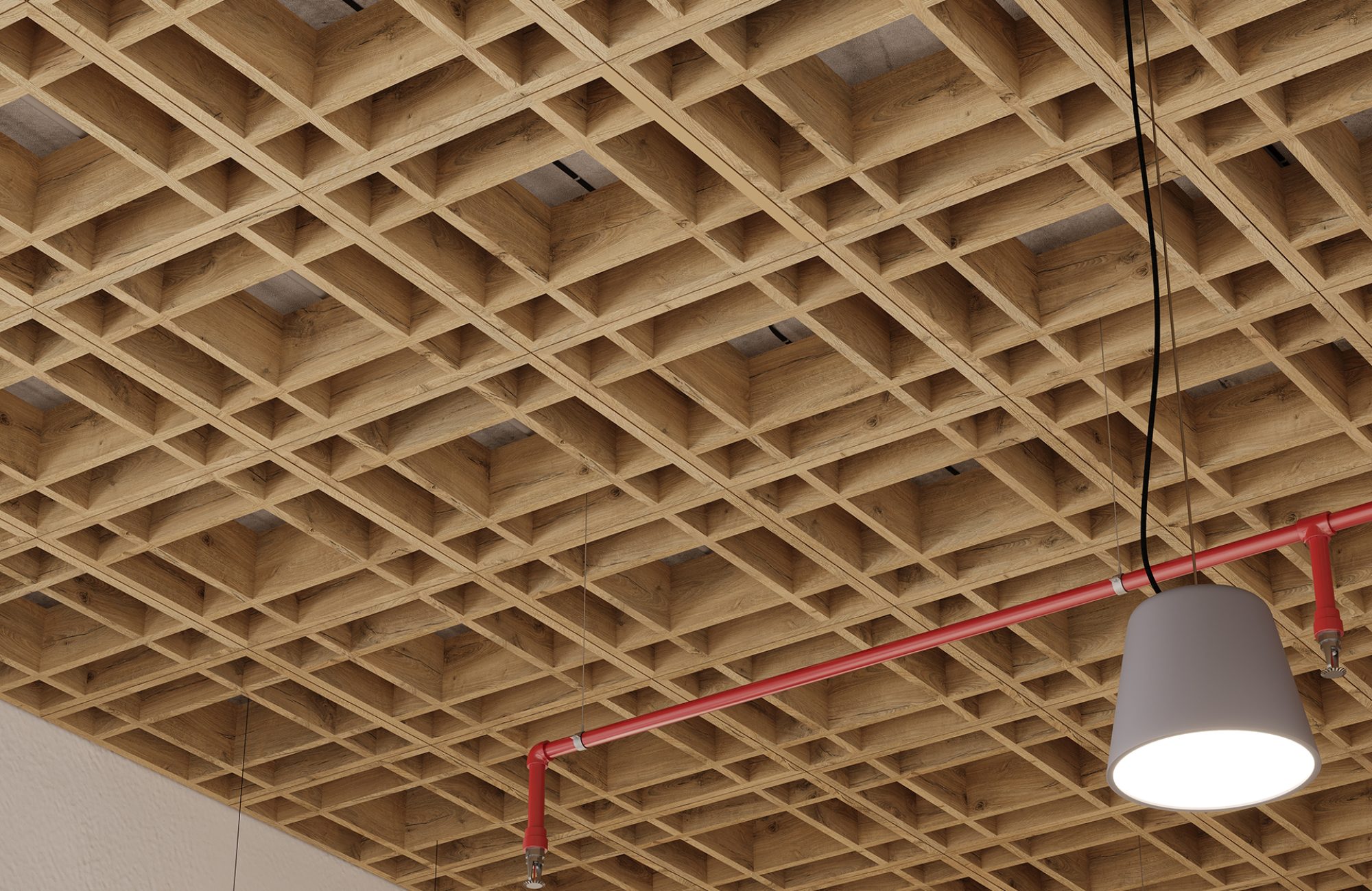 Woven, Tartan Ceiling Frame | Boardwalk | WoodGrain Collection