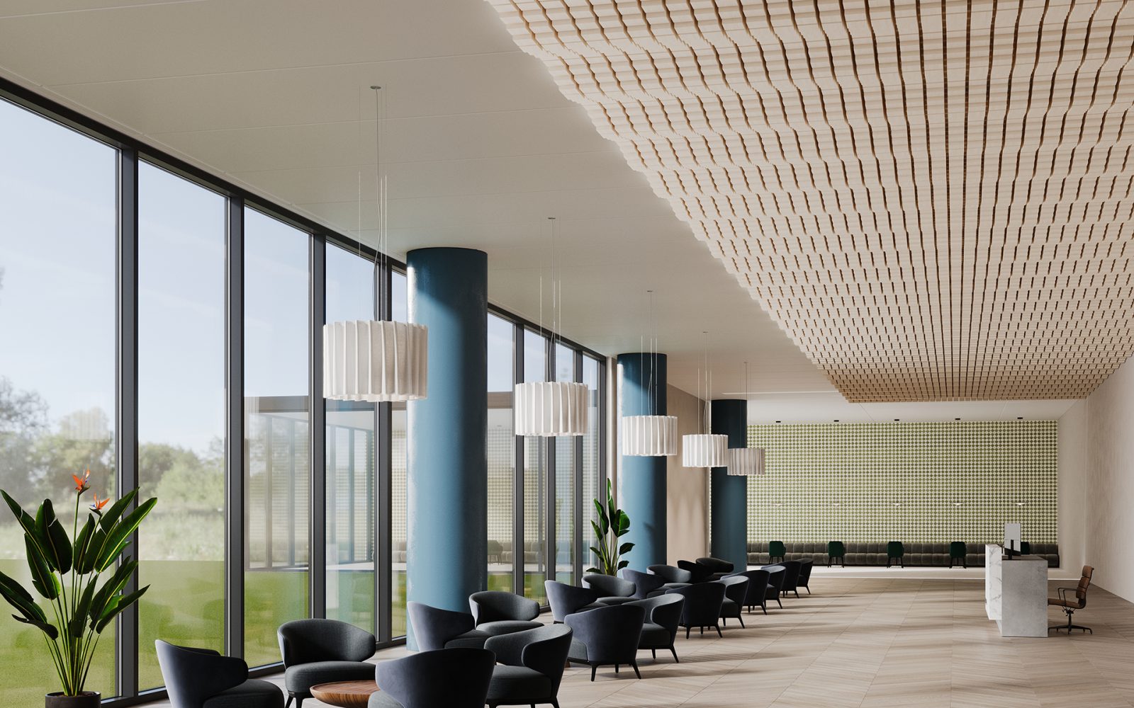 Mountain Vista Ceiling Frames | White Oak | WoodGrain Collection