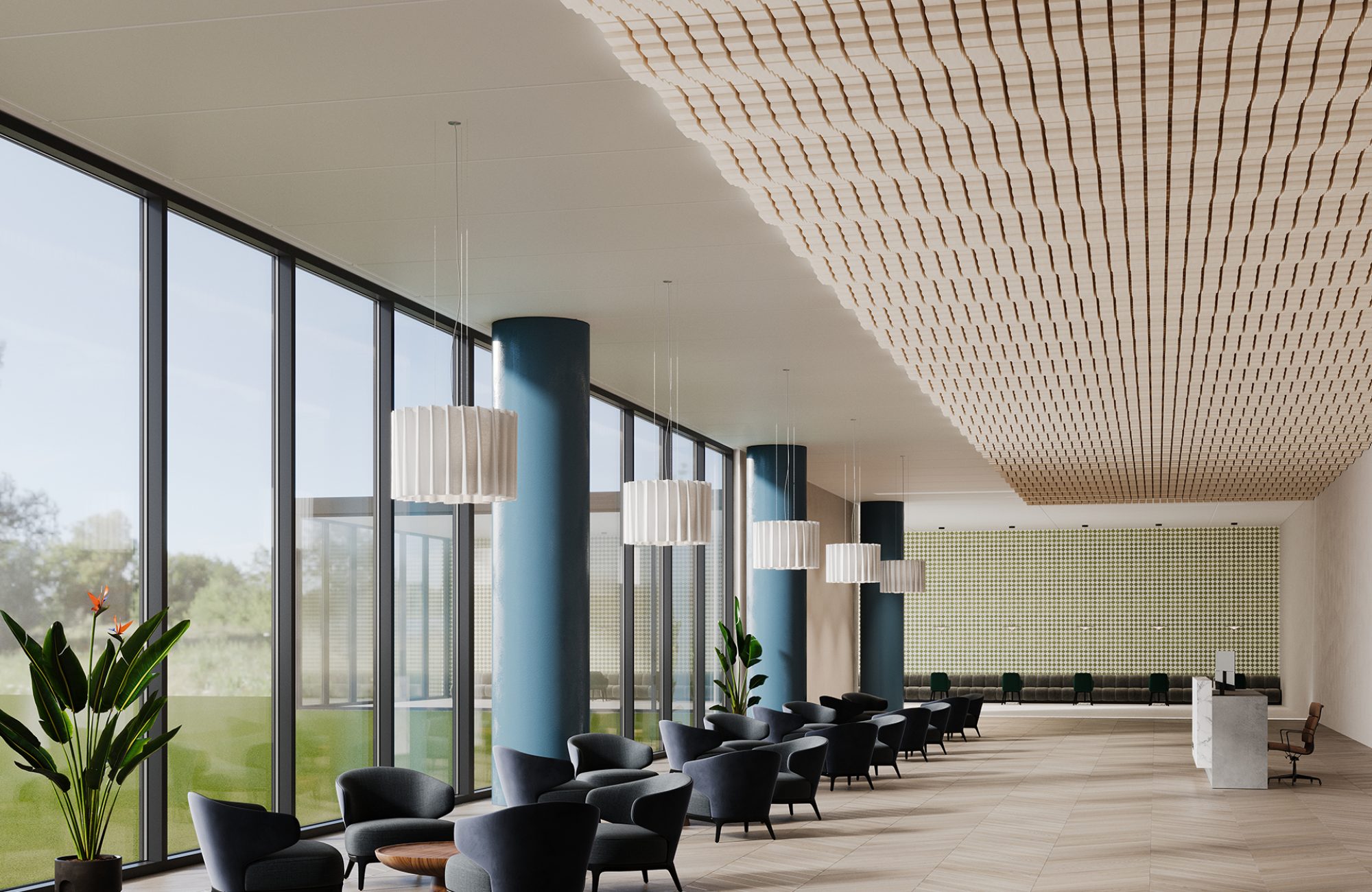 Mountain Vista Ceiling Frames | White Oak | WoodGrain Collection