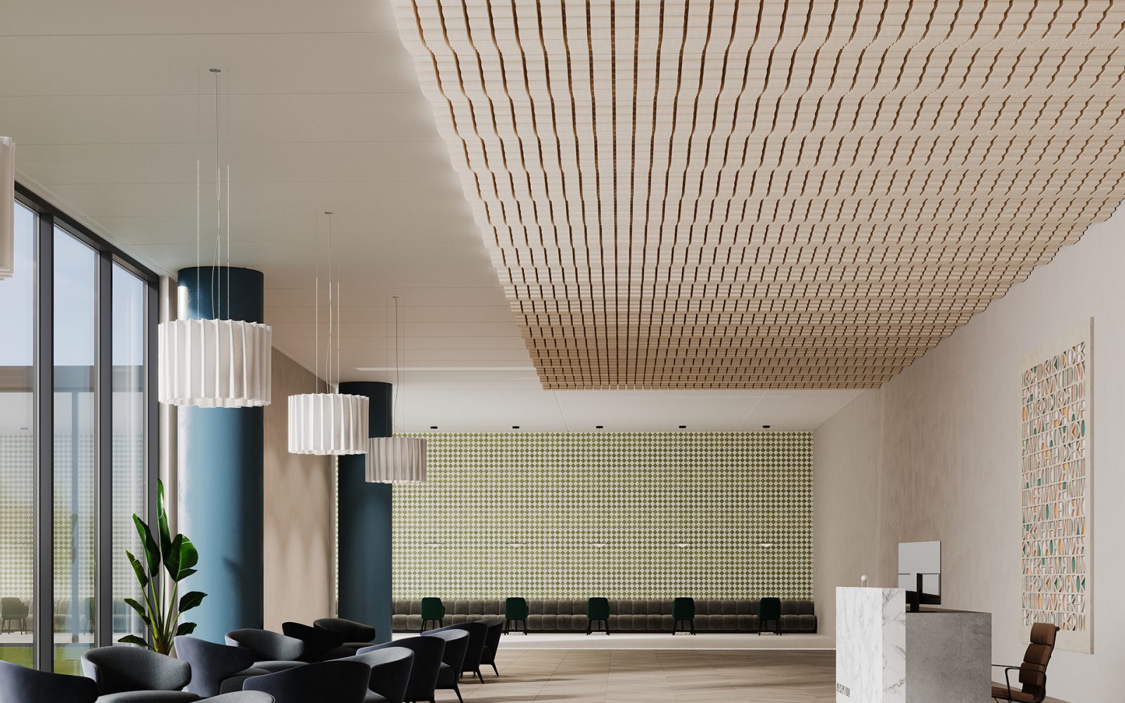Mountain Vista Ceiling Frames | White Oak | WoodGrain Collection