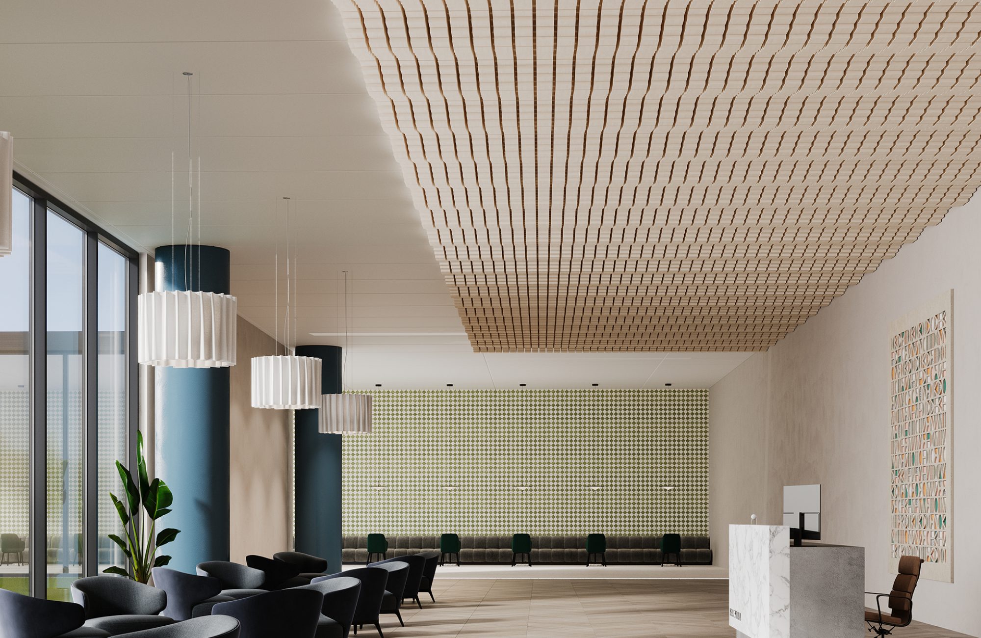 Mountain Vista Ceiling Frames | White Oak | WoodGrain Collection