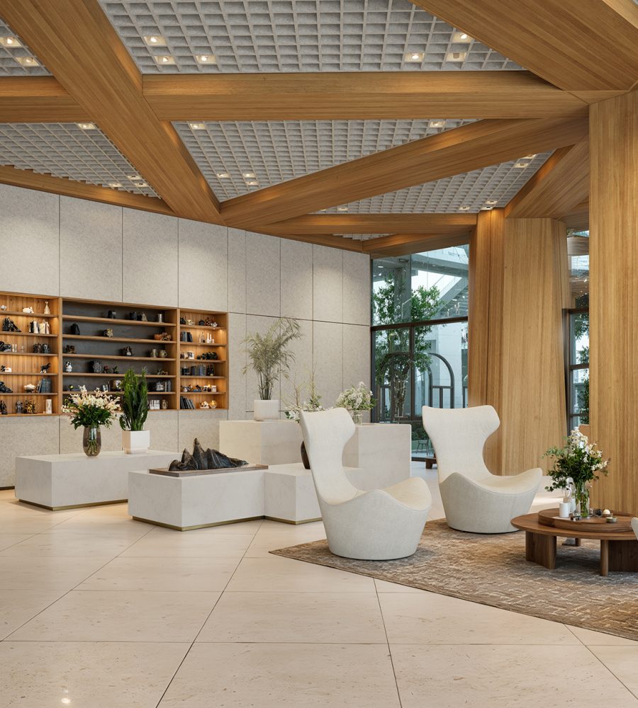 Woven, Pincheck Ceiling Frames; Solid Wall Panels | Milkyway | Premier Collection