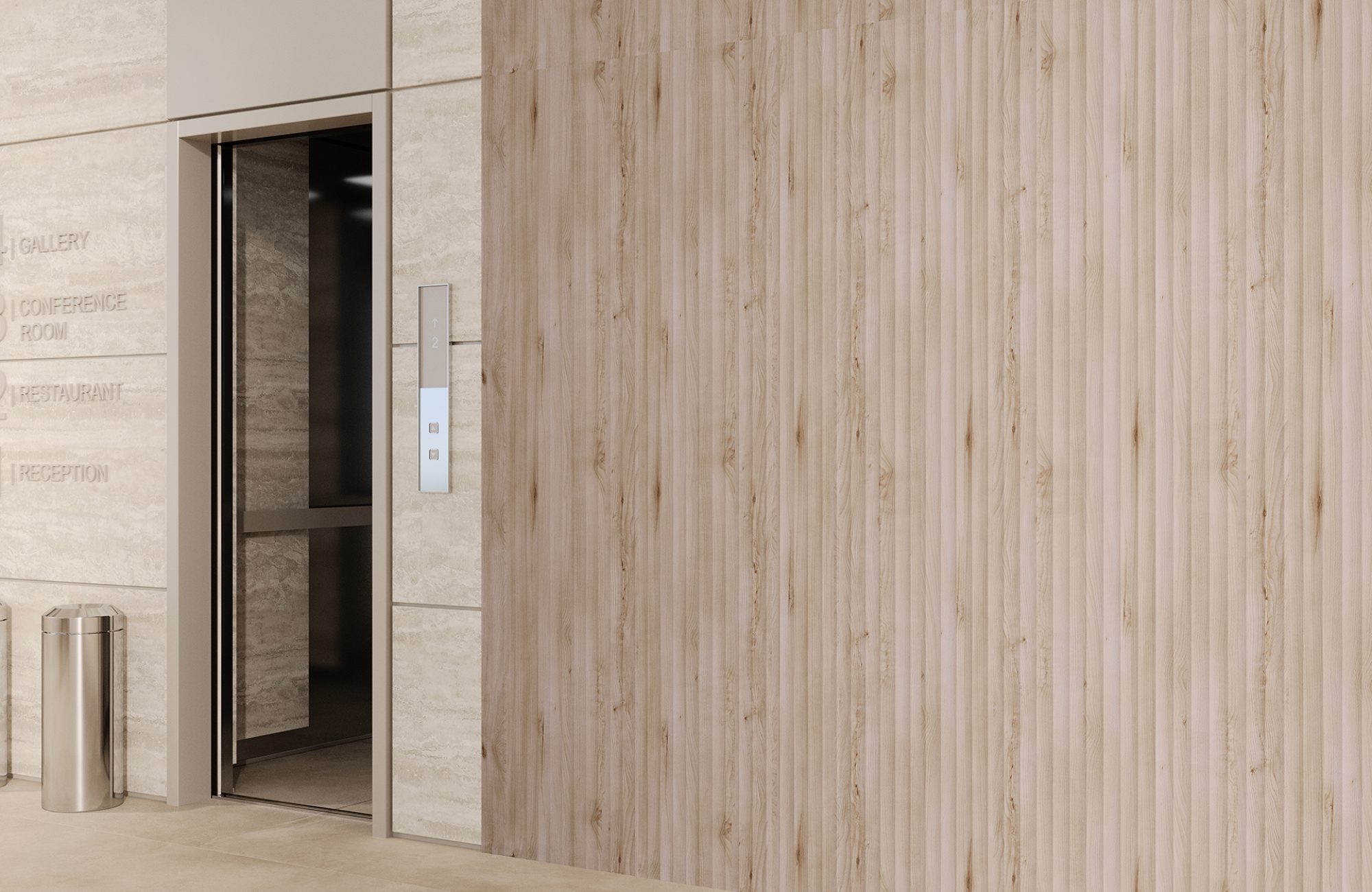 QuietForm, Ribbed A Wall Panels | Loft | WoodGrain Collection