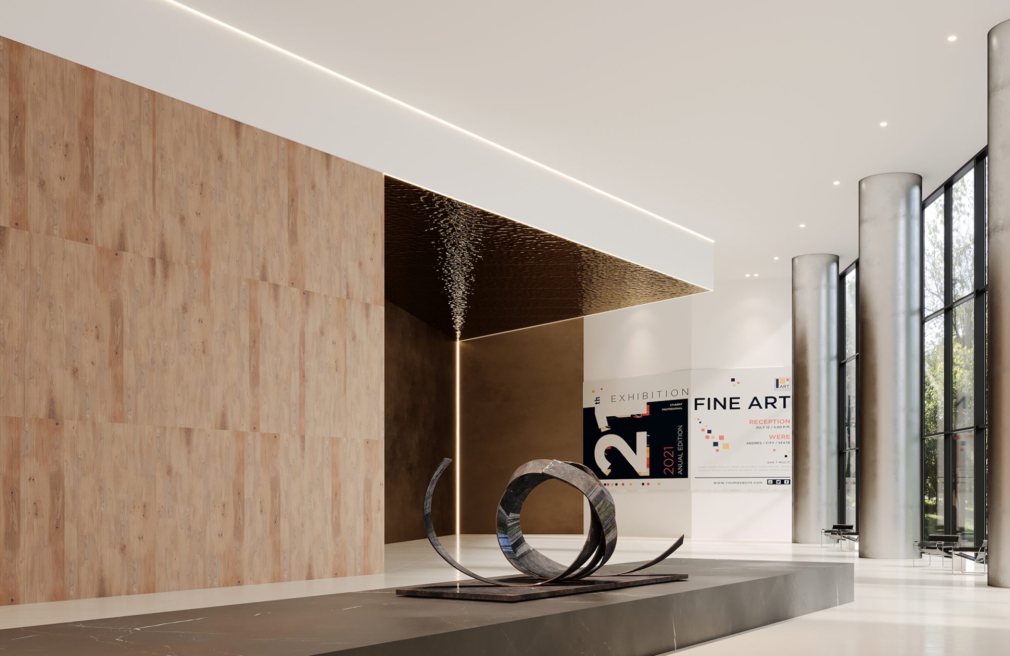 QuietForm, Ribbed B Wall Panels | Fumed Oak | WoodGrain Collection