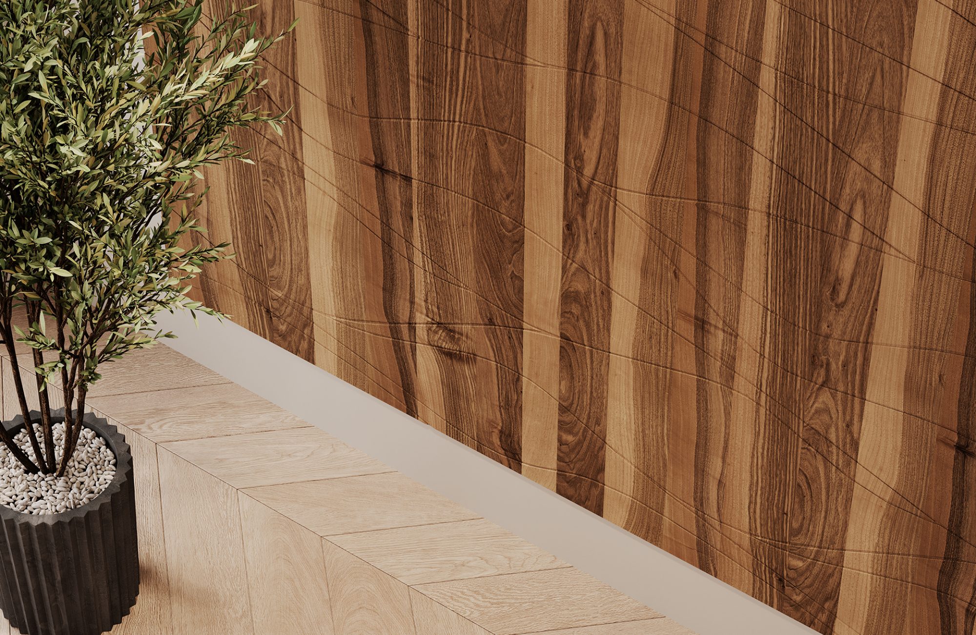 QuietForm, Stream Wall Panels | Black Walnut | WoodGrain Collection