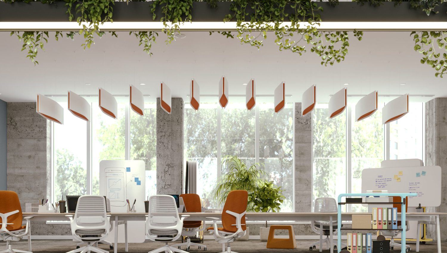 Aero Ceiling Baffles | White, Carrot | Premier Collection