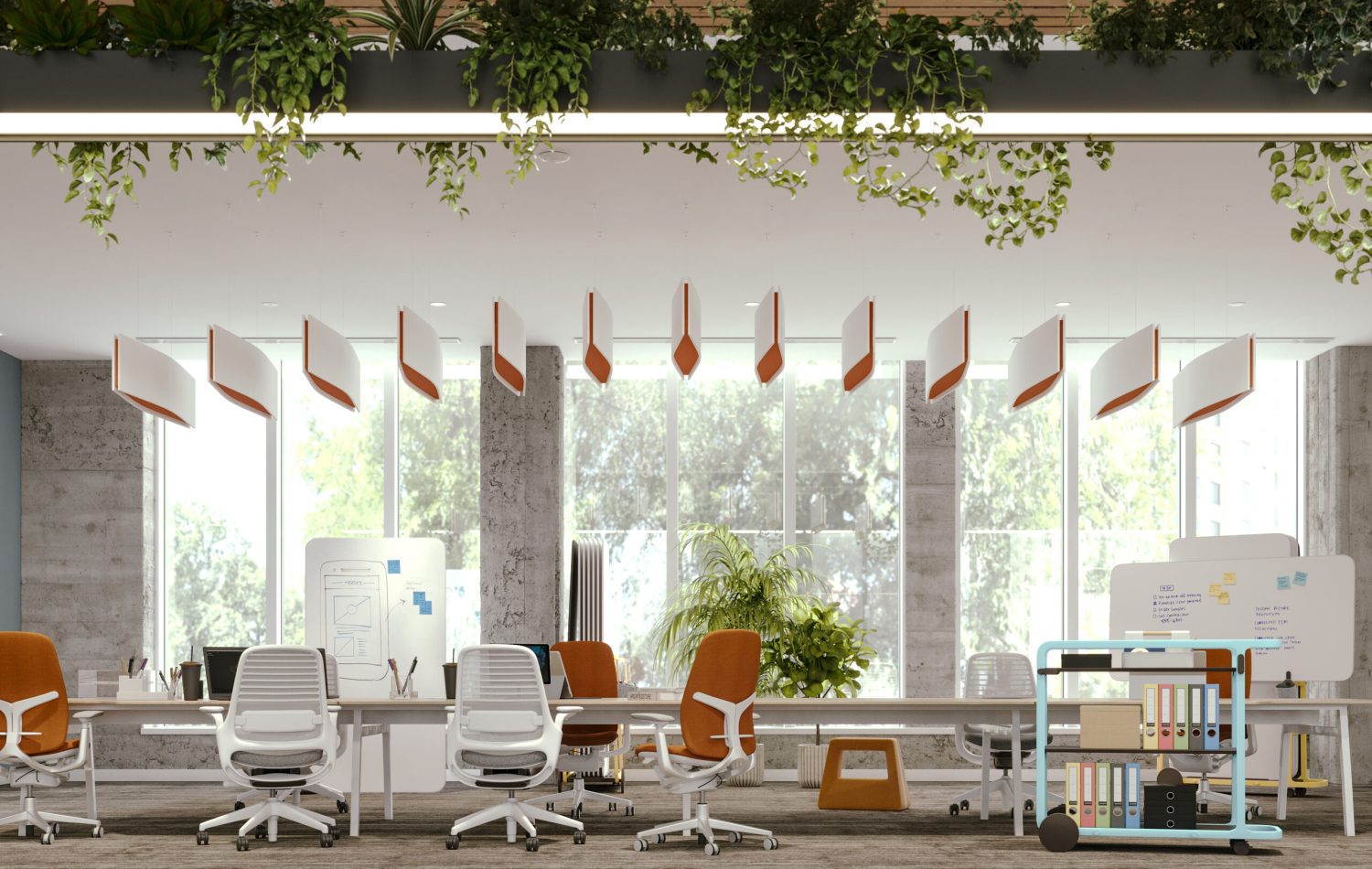 Aero Ceiling Baffles | White, Carrot | Premier Collection