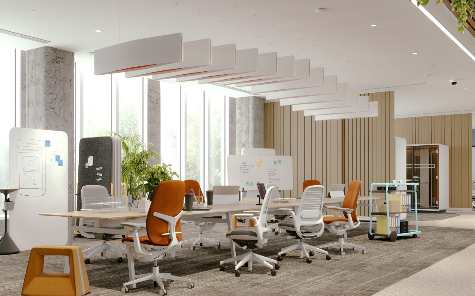 Aero Ceiling Baffles | White, Carrot | Premier Collection