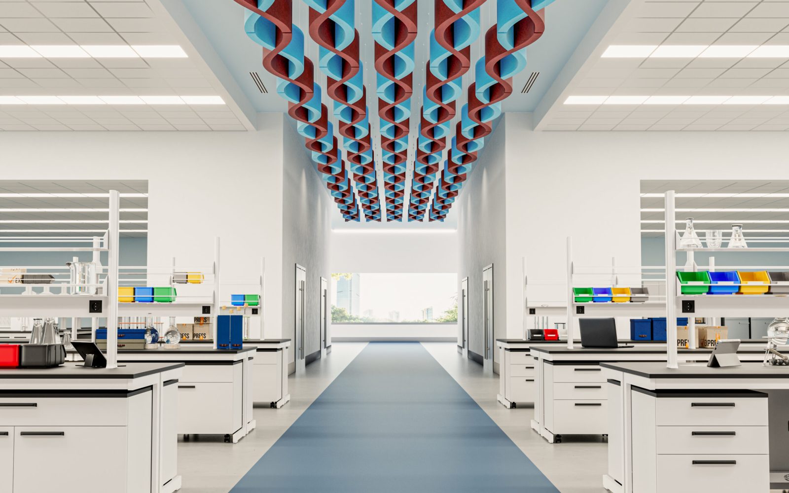 Billow Connect Ceiling Baffles | Azure, Currant | Premier Collection