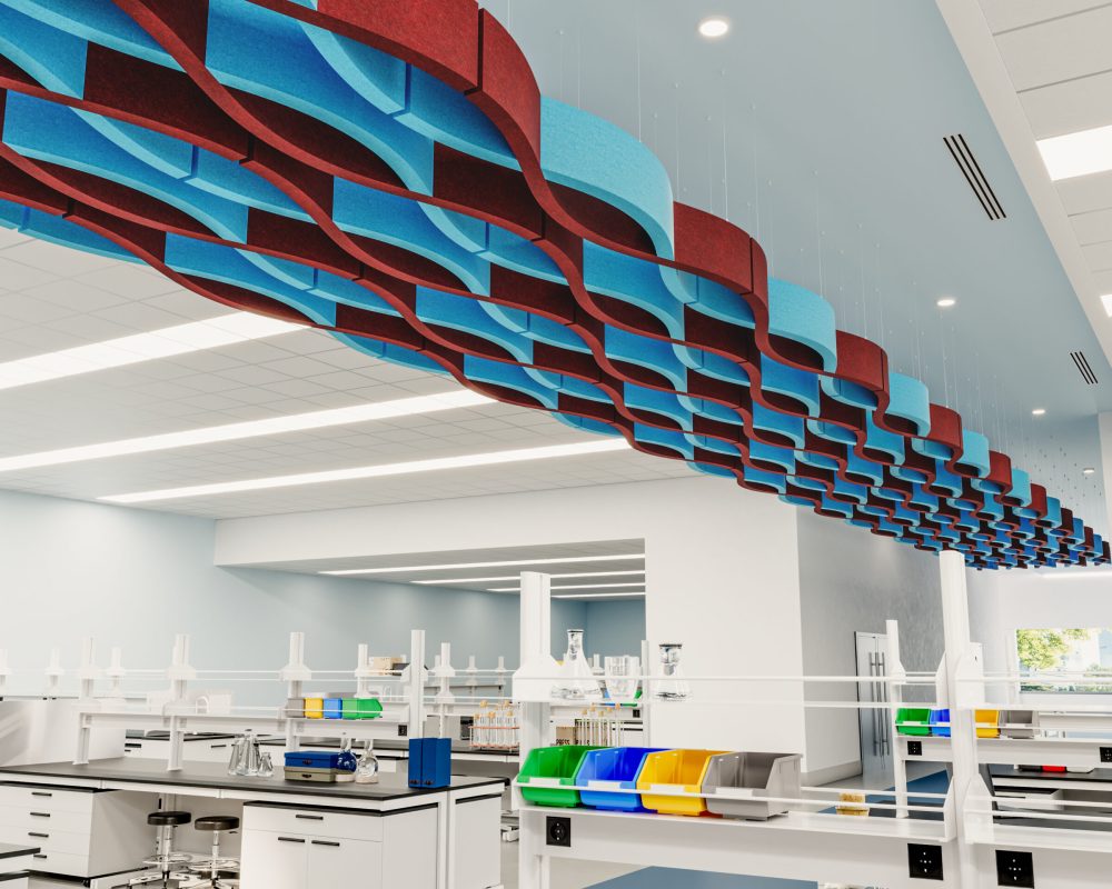 Billow Connect Ceiling Baffles | Azure, Currant | Premier Collection