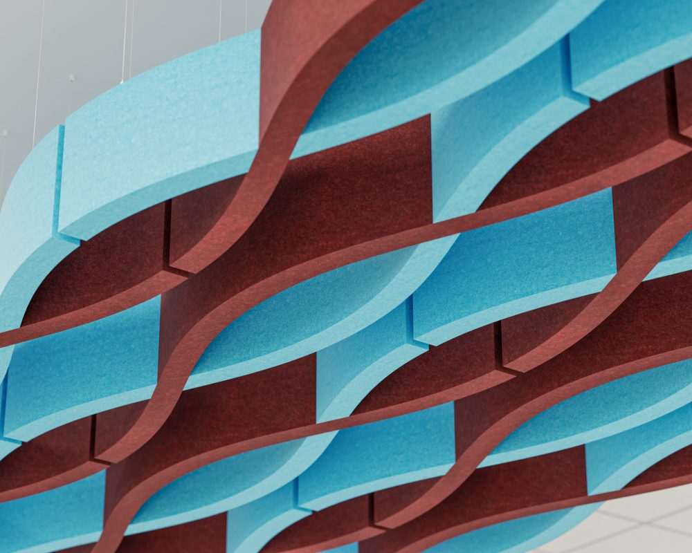 Billow Connect Ceiling Baffles | Azure, Currant | Premier Collection