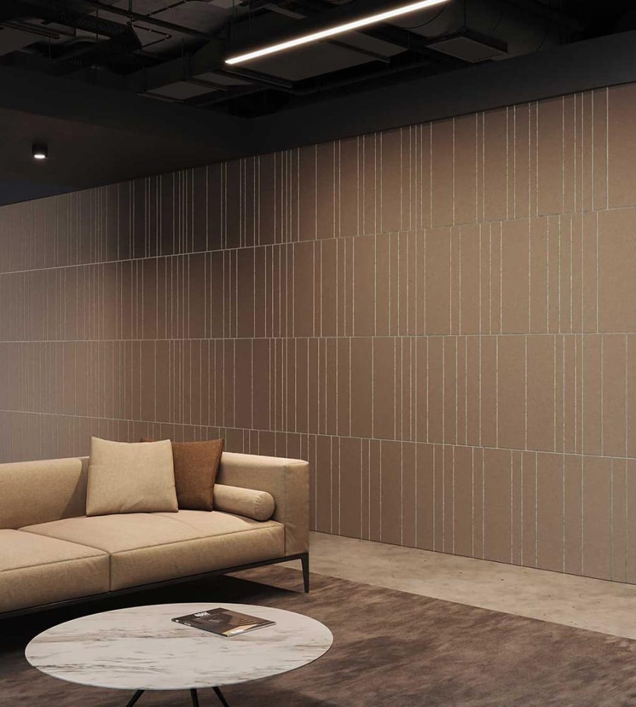 Fracture Two-Tone Wall Panel, Barcode | Umber, Almond | Premier Collection