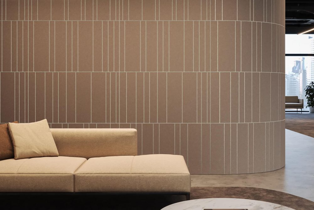Fracture Two-Tone Wall Panel, Barcode | Umber, Almond | Premier Collection