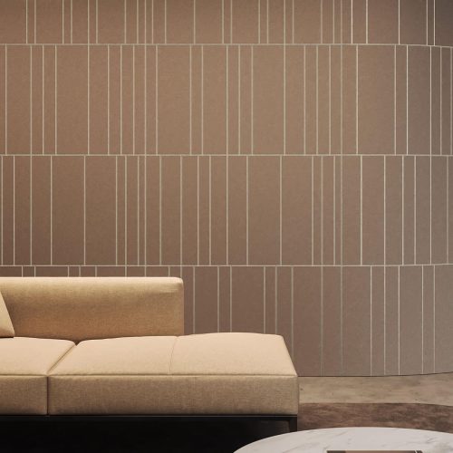 Fracture Two-Tone Wall Panel, Barcode | Umber, Almond | Premier Collection