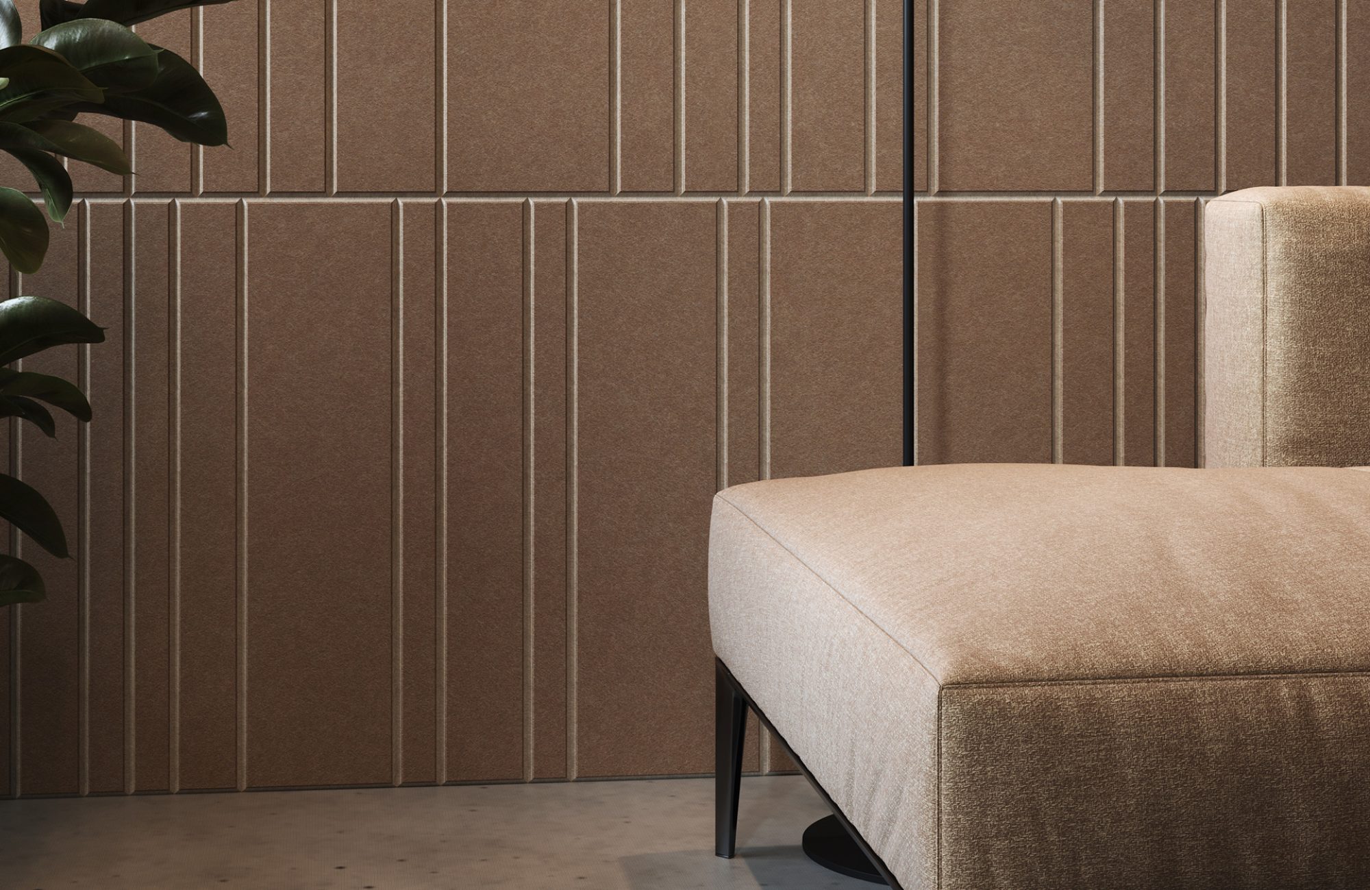 Fracture Two-Tone Wall Panel, Barcode | Umber, Almond | Premier Collection