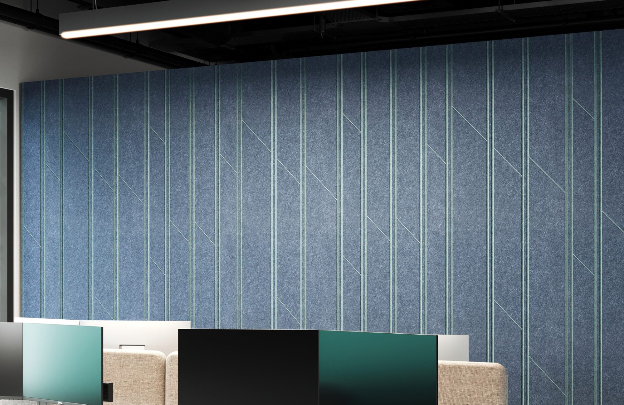 Fracture Two-Tone Wall Panel, Optics | Sea Salt, Denim | Premier Collection