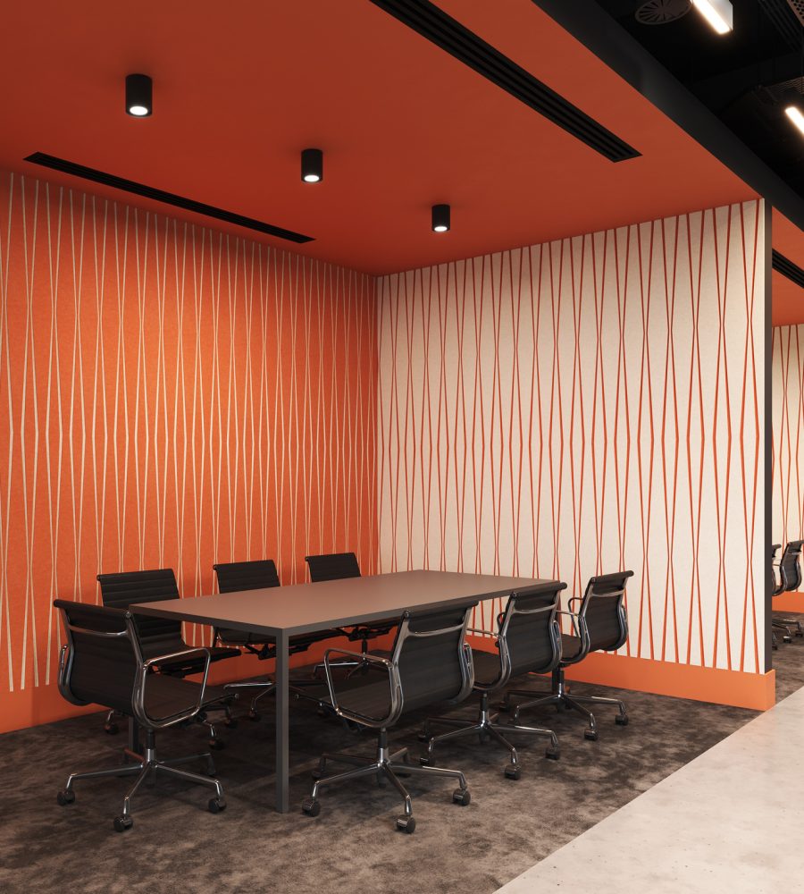 Fracture Two-Tone Wall Panel, Parallax | Carrot, White | Premier Collection