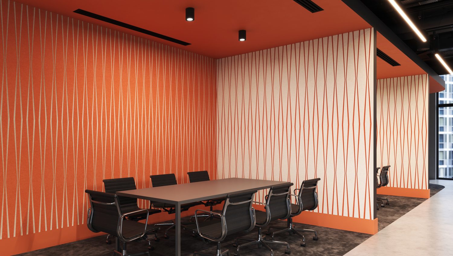 Fracture Two-Tone Wall Panel, Parallax | Carrot, White | Premier Collection