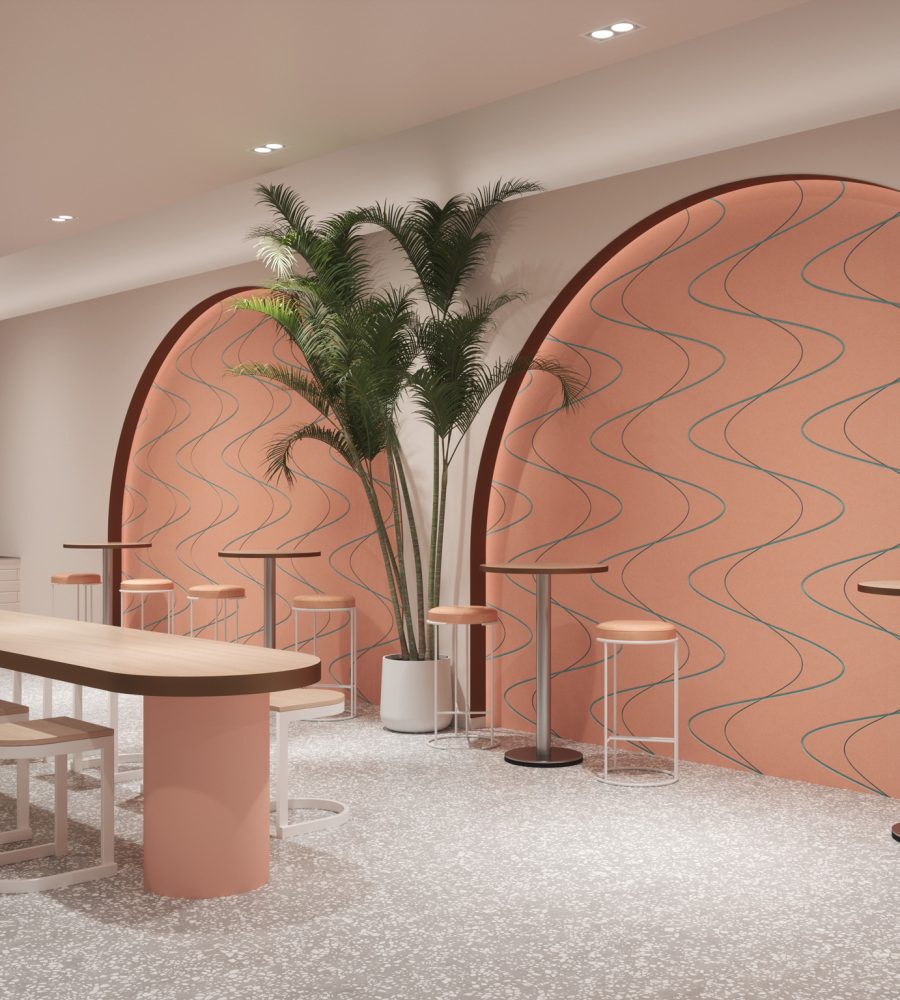 Fracture Two-Tone Wall Panel, Smoke | Flamingo, Sea Salt | Premier Collection